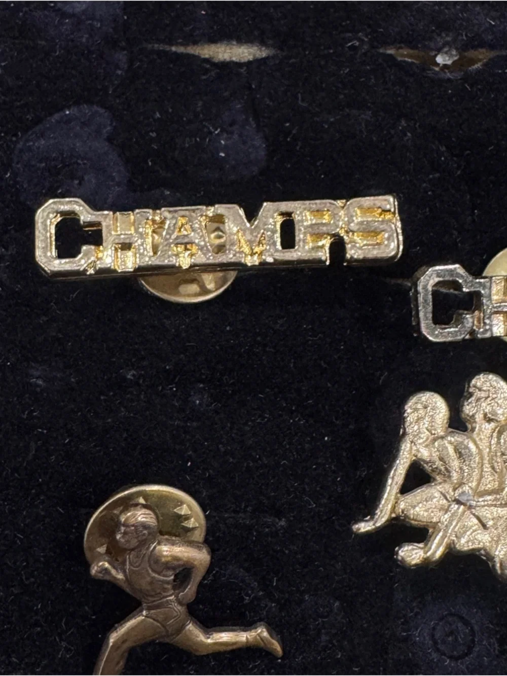 Vintage Varsity Sports Pins Collection Lot of 6 Track Wrestling Gold Copper Tone